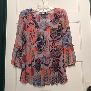 Vintage America 3/4 Bell Sleeve Blouse